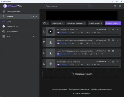 Bittorrent Web - скриншот 1